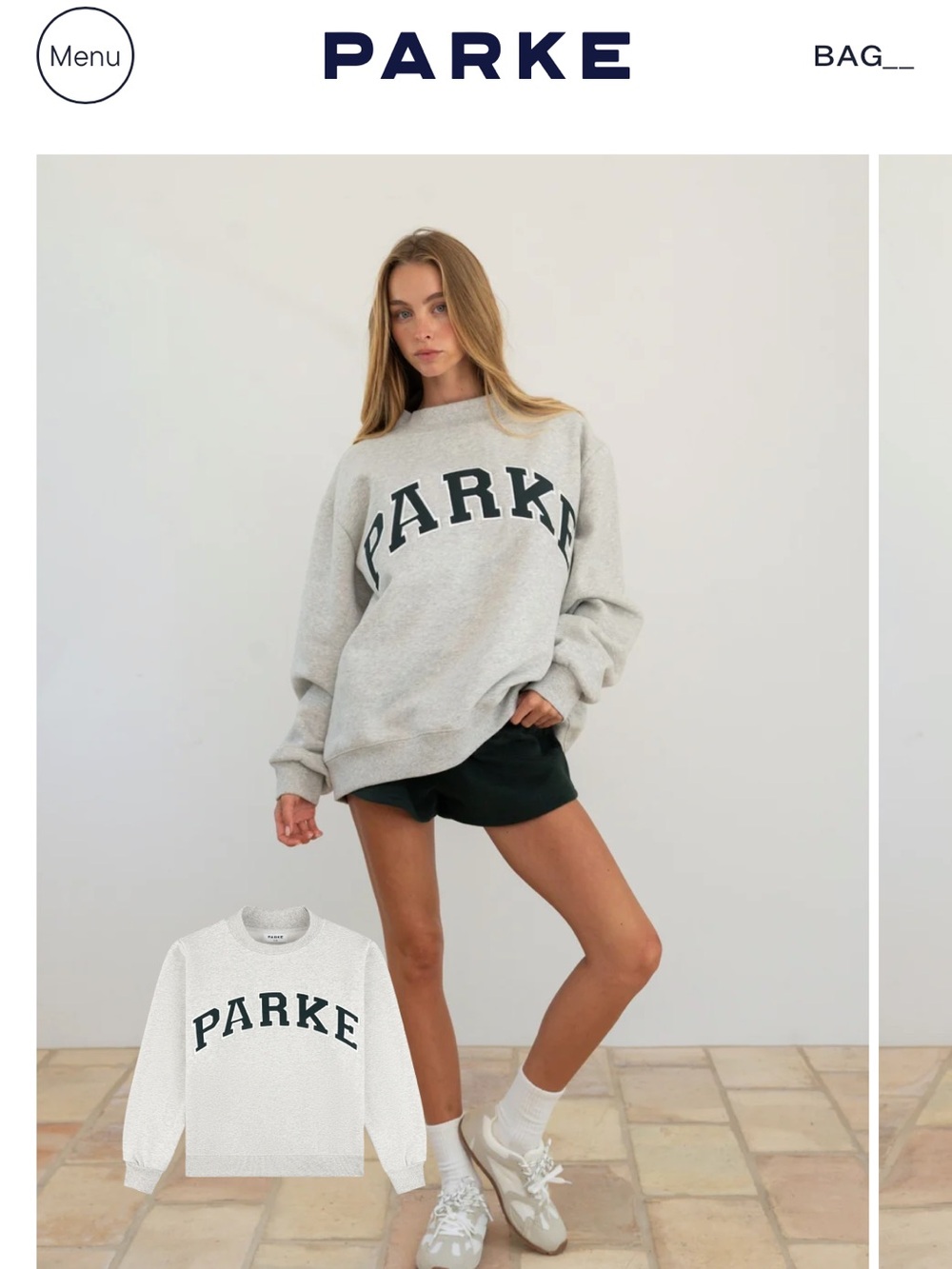 NWT PARKE Varsity Mockneck Sweatshirt